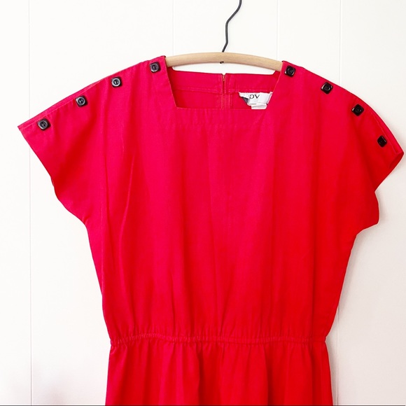 ❌SOLD❌VTG 80s Dovani Cherry Red Square Neck Minidress - Picture 6 of 9